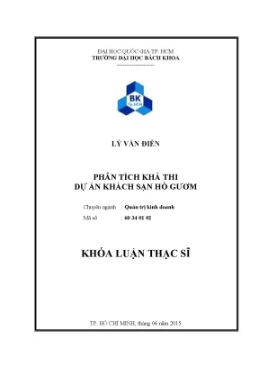 Luận văn thạc sĩ quản trị kinh doanh phân tích khả thi dự án khách sạn hồ gươm