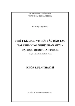 Luận văn thạc sĩ quản trị kinh doanh thiết kế dịch vụ hợp tác đào tạo tại khu công nghệ phần mềm đại học quốc gia tp hcm