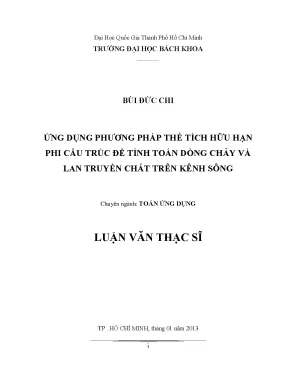 Luận văn thạc sĩ toán ứng dụng ứng dụng phướng pháp thể tích hữu hạn phi cấu trúc để tính toán dòng chảy và lan truyền chất trên kênh sông