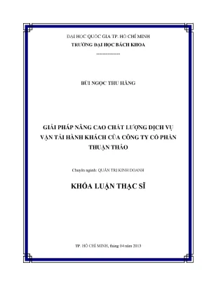 Luận văn thạc sĩ quản trị kinh doanh giải pháp nâng cao chất lượng dịch vụ vận tải hành khách của công ty cổ phần thuận thảo
