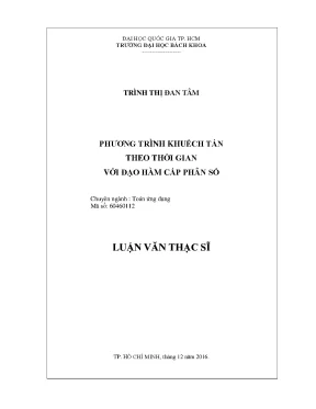 Luận văn thạc sĩ toán ứng dụng phương trình khuếch tán theo thời gian với đạo hàm cấp phân số