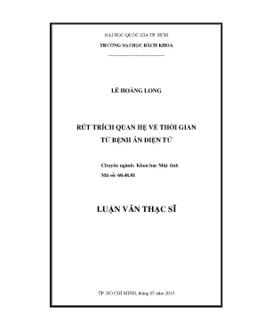 Luận văn thạc sĩ khoa học máy tính rút trích quan hệ về thời gian từ bệnh án điện tử