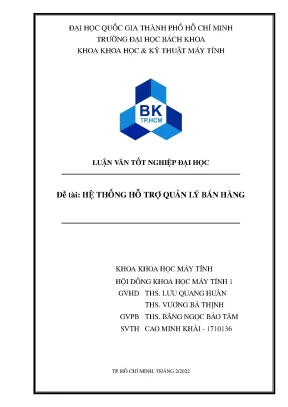 Luận văn tốt nghiệp khoa học máy tính hệ thống hỗ trợ quản lý bán hàng