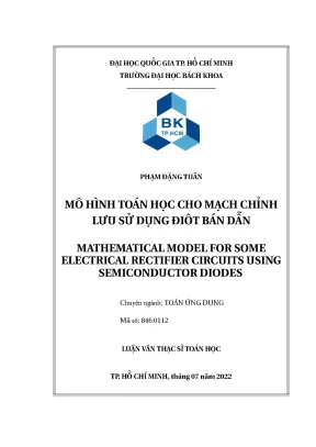 Luận văn thạc sĩ toán ứng dụng mô hình toán học cho mạch chỉnh lưu sử dụng điôt bán dẫn