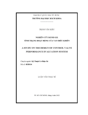 Luận văn thạc sĩ kỹ thuật cơ điện tử nghiên cứu đánh giá tình trạng hoạt động của van điều khiển