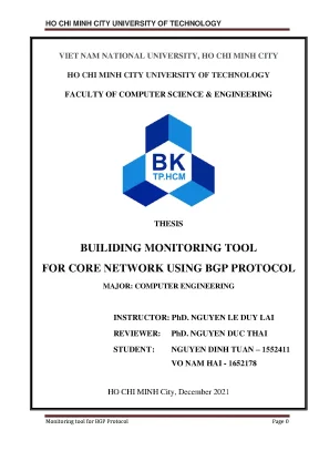 Luận văn tốt nghiệp kỹ thuật máy tính building monitoring tool for core network using bgp protocol