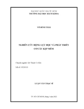 Luận văn thạc sĩ kỹ thuật cơ khí nghiên cứu động lực học và phát triển cơ cấu kẹp mềm