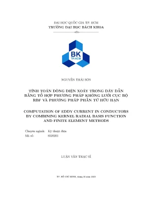 Luận văn thạc sĩ kỹ thuật điện tính toán dòng điện xoáy trong dây dẫn bằng tổ hợp phương pháp không lưới cục bộ rbf và phương pháp phần tử hữu hạn
