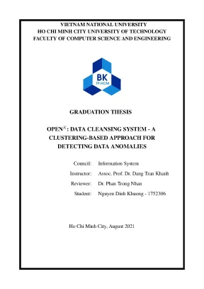 Luận văn tốt nghiệp hệ thống thong tin openk data cleansing system a clustering based approach for detecting data anomalies