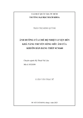 Luận văn thạc sĩ kỹ thuật vật liệu ảnh hưởng của chế độ nhiệt luyện đến khả năng truyền sóng siêu âm của khuôn hàn bằng thép scm440