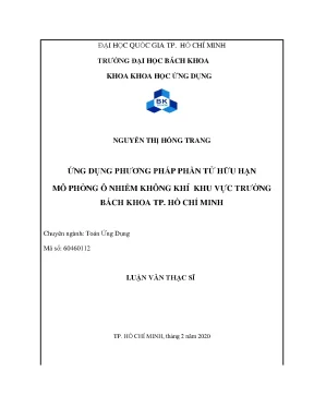 Luận văn thạc sĩ toán ứng dụng ứng dụng phương pháp phần tử hữu hạn mô phỏng ô nhiễm không khí khu vực trường bách khoa tp hồ chí minh