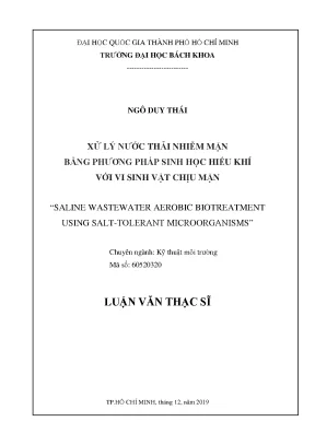 Luận văn thạc sĩ kỹ thuật môi trường xử lý nước thải nhiễm mặn bằng phương pháp sinh học hiếu khí với vi sinh vật chịu mặn