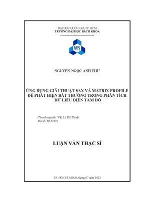 Luận văn thạc sĩ kỹ thuật cơ khí ứng dụng giải thuật sax và matrix profile để phát hiện bất thường trong phân tích dữ liệu điện tâm đồ