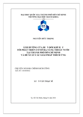 Luận văn thạc sĩ chính sách công ảnh hưởng của biến đổi khí hậu tới phát triển cơ sở hạ tầng thoát nước tại thành phố hồ chí minh và đề xuất các giải pháp thích ứng