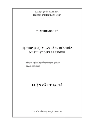 Luận văn thạc sĩ hệ thống thông tin quản lý hệ thống gợi ý bán hàng dựa trên kỹ thuật deep learning