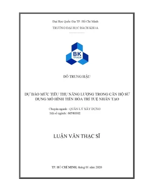 Luận văn thạc sĩ quản lý xây dựng dự báo mức tiêu thụ năng lượng trong căn hộ sử dụng mô hình tiến hóa trí tuệ nhân tạo