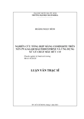 Luận văn thạc sĩ kỹ thuật môi trường nghiên cứu tổng hợp màng composite trên nền pva