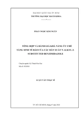 Luận văn thạc sĩ kỹ thuật hóa học tổng hợp và đánh giá khả năng ức chế tăng sinh tế bào của các dẫn xuất nalkyl2substituted benzimidazole