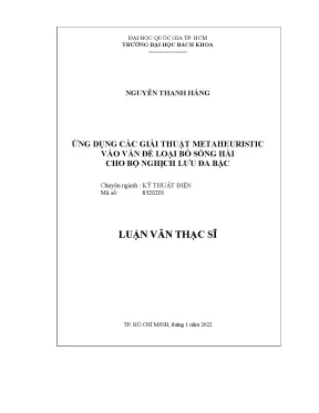 Luận văn thạc sĩ kỹ thuật điện ứng dụng các giải thuật metaheuristic vào vấn đề loại bỏ sóng hài cho bộ nghịch lưu đa bậc