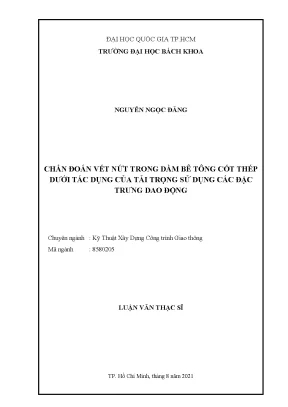 Luận văn thạc sĩ kỹ thuật xây dựng chẩn đoán vết nứt trong dầm bê tông cốt thép dưới tác dụng của tải trọng sử dụng các đặc trưng dao động