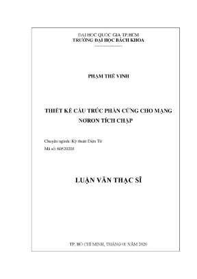 Luận văn thạc sĩ kỹ thuật điện tử thiết kế cấu trúc phần cứng cho mạng nơron tích chập