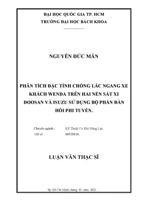 Luận văn thạc sĩ cơ khí động lực phân tích đặc tính chống lắc ngang xe khách wenda trên hai nền sát xi doosan và isuzu sử dụng bộ phần đàn hồi phi tuyến