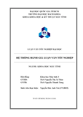 Luận văn tốt nghiệp khoa học máy tính hệ thống đánh giá luận văn tốt nghiệp