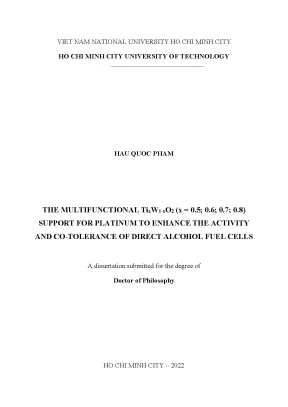 Luận văn thạc sĩ kỹ thuật hóa học the multifunctional tixw1xo2 x 0 5 0 6 0 7 0 8 support for platinum to enhance the activity and cotolerance of direct alcohol fuel cells
