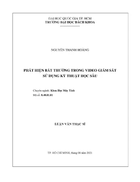 Luận văn thạc sĩ khoa học máy tính phát hiện bất thường trong video giám sát sử dụng kỹ thuật học sâu