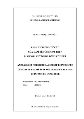 Luận văn thạc sĩ kỹ thuật xây dựng phân tích ứng xử cắt của dầm bê tông cốt thép được gia cường bê tông cốt thép
