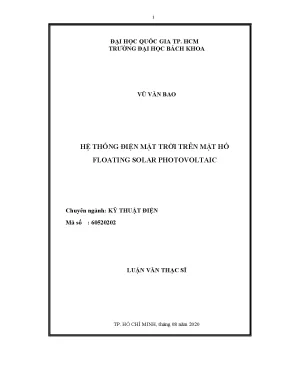 Luận văn thạc sĩ kỹ thuật điện hệ thống điện mặt trời trên mặt hồ
