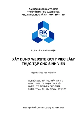 Luận văn tốt nghiệp khoa học máy tính xây dựng website gợi ý việc làm
