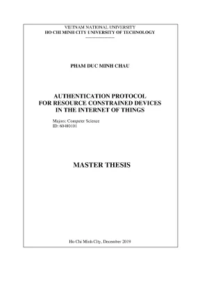Luận văn thạc sĩ khoa học máy tính authentication protocol for resource constrained devices in the internet of things