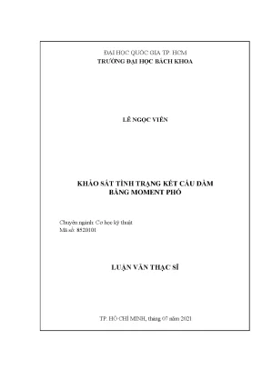 Luận văn thạc sĩ cơ kỹ thuật khảo sát tình trạng kết cấu dầm bằng moment phổ