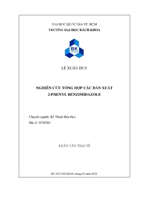 Luận văn thạc sĩ kỹ thuật hóa học nghiên cứu tổng hợp các dẫn xuất 2phenyl benzimidazole