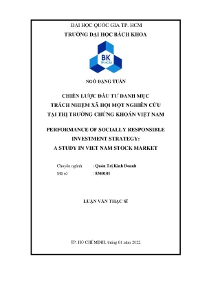 Luận văn thạc sĩ quản trị kinh doanh chiến lược đầu tư danh mục trách nhiệm xã hội một nghiên cứu tại thị trường chứng khoán việt nam