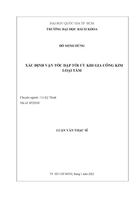 Luận văn thạc sĩ cơ kỹ thuật xác định vận tốc dập tối ưu khi gia công kim loại tấm