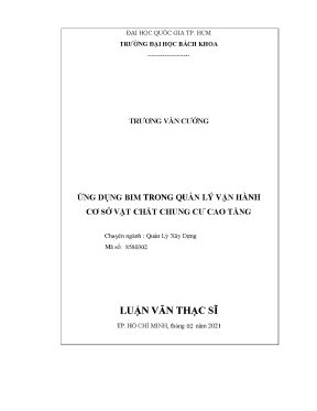 Luận văn thạc sĩ quản lý xây dựng ứng dụng bim trong quản lý vận hành cơ sở vật chất chung cư cao tầng