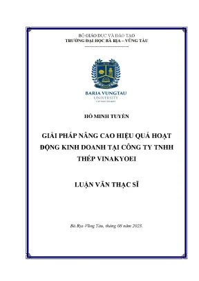 Luận văn thạc sĩ giải pháp nâng cao hiệu quả hoạt động kinh doanh tại công ty tnhh thép vinakyoei