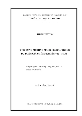 Luận văn thạc sĩ hệ thống thông tin quản lý ứng dụng mô hình mạng neural trong dự đoán giá chứng khoán việt nam