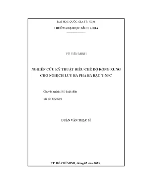 Luận văn thạc sĩ kỹ thuật điện nghiên cứu kỹ thuật điều chế độ rộng xung cho nghịch lưu ba pha ba bậc tnpc