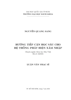 Luận văn thạc sĩ khoa học máy tính hướng tiếp cận học sâu cho hệ thống phát hiện xâm nhập