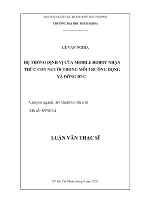 Luận văn thạc sĩ kỹ thuật cơ điện tử hệ thống định vị của mobile robot nhận thức con người trong môi trường động và đông đúc