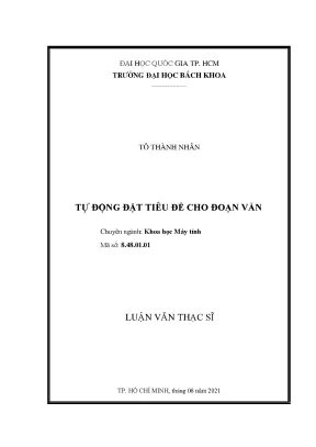 Luận văn thạc sĩ khoa học máy tính tự động đặt tiêu đề cho đoạn văn