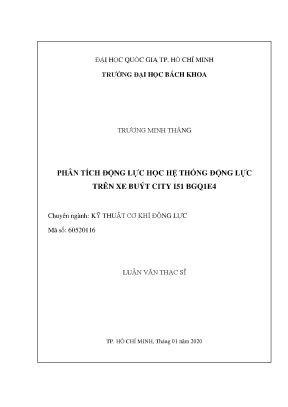 Luận văn thạc sĩ cơ khí động lực phân tích động lực học hệ thống động lực trên xe buýt city i51 bgq1e4