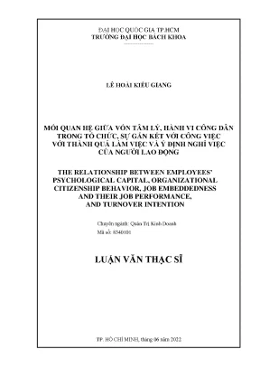 Luận văn thạc sĩ quản trị kinh doanh mối quan hệ giữa vốn tâm lý hành vi công dân trong tổ chức sự gắn kết với công việc với thành quả làm việc và ý định nghỉ việc của người lao động