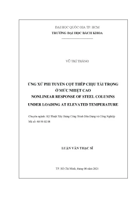 Luận văn thạc sĩ kỹ thuật xây dựng ứng xử phi tuyến cột thép chịu tải trọng ở mức nhiệt cao