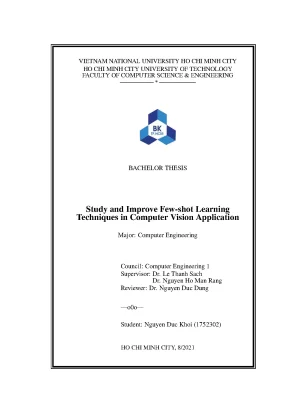 Luận văn tốt nghiệp kỹ thuật máy tính study and improve fewshot learning techniques in computer vision application