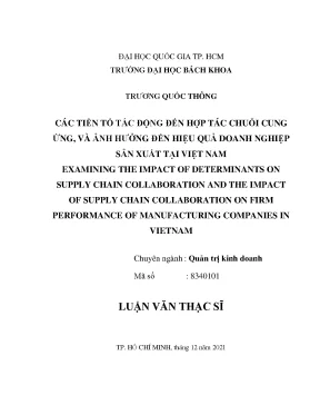 Luận văn thạc sĩ quản trị kinh doanh các tiền tố tác động đến hợp tác chuỗi cung ứng và ảnh hưởng đến hiệu quả doanh nghiệp sản xuất tại việt nam