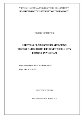 Luận văn thạc sĩ quản lý xây dựng studying claim causes affecting cost and schedule for new urban city project in vietnam
